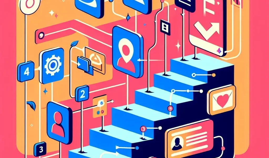 "Guía paso a paso para crear una cuenta de empresa en Facebook, ilustración de una computadora mostrando el proceso de registro en la plataforma de redes sociales."